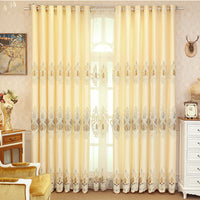 Crown European Embroidered Mesh Curtains for Living Room & Bedroom