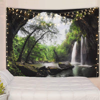 nature print wall art

polyester tapestry

hippie wall decor

cave wall hanging

waterfall tapestry