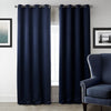 Dark Blue Blackout Printed Bedroom Curtains