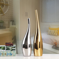 Nordic Gold Ceramic Vase for Home Decor