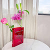 Clear Book-Shaped Transparent Flower Vase Decor